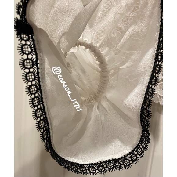 NEW Self Portrait Cord Lace Collar Bow Shirt US2 - Picture 9 of 9